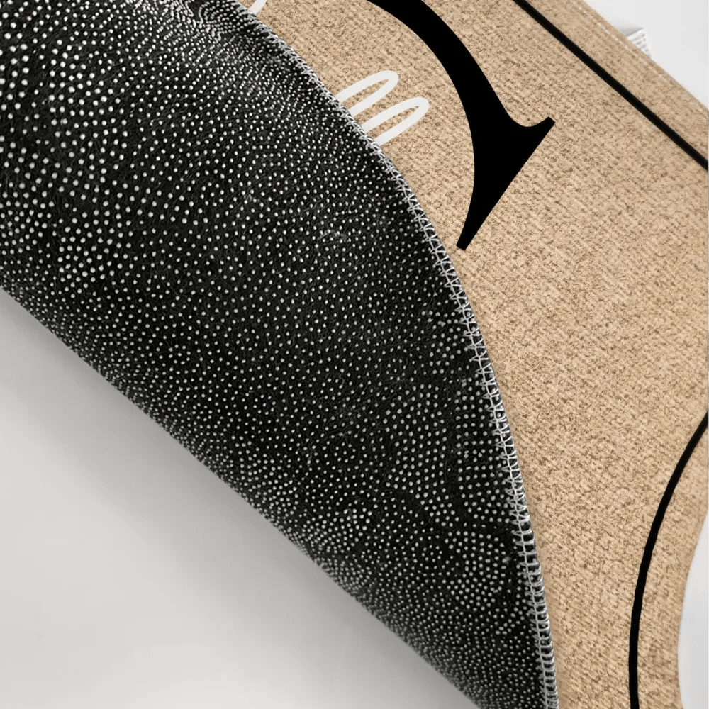 Grey Welcome Mat with Monogram & Family Name for Home Entryway