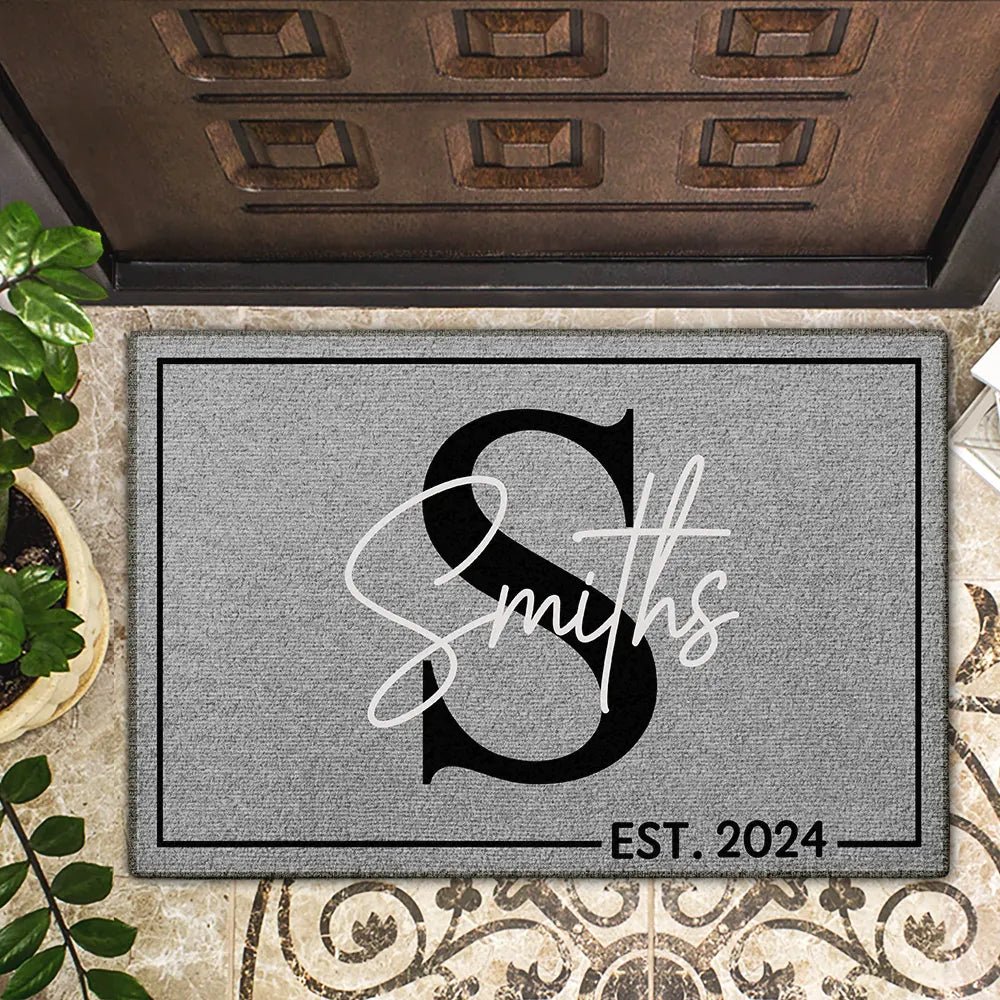 Personalized Family Doormat with Custom Name & Established Year