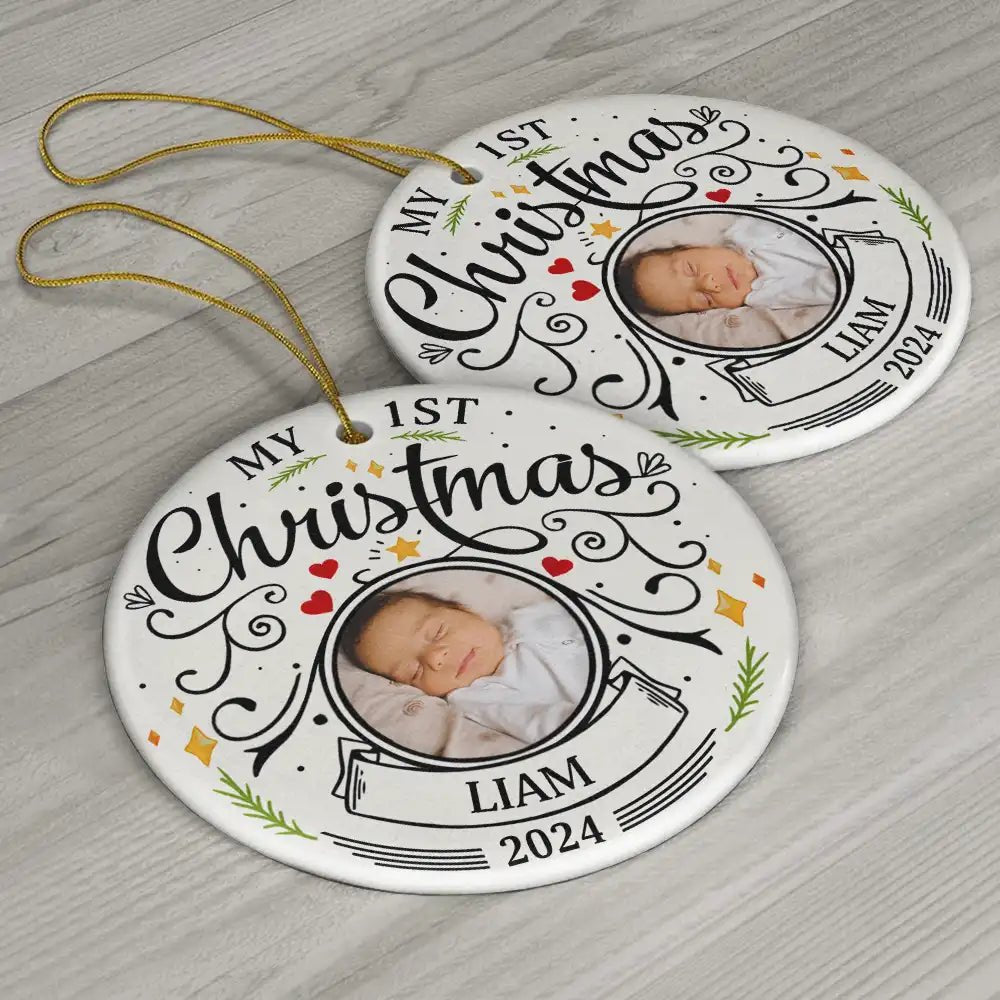 Personalized “My 1st Christmas” Photo Ornament – Baby Keepsake - De Krys