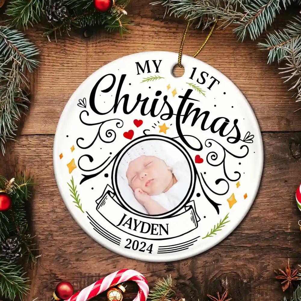 Personalized “My 1st Christmas” Photo Ornament – Baby Keepsake - De Krys