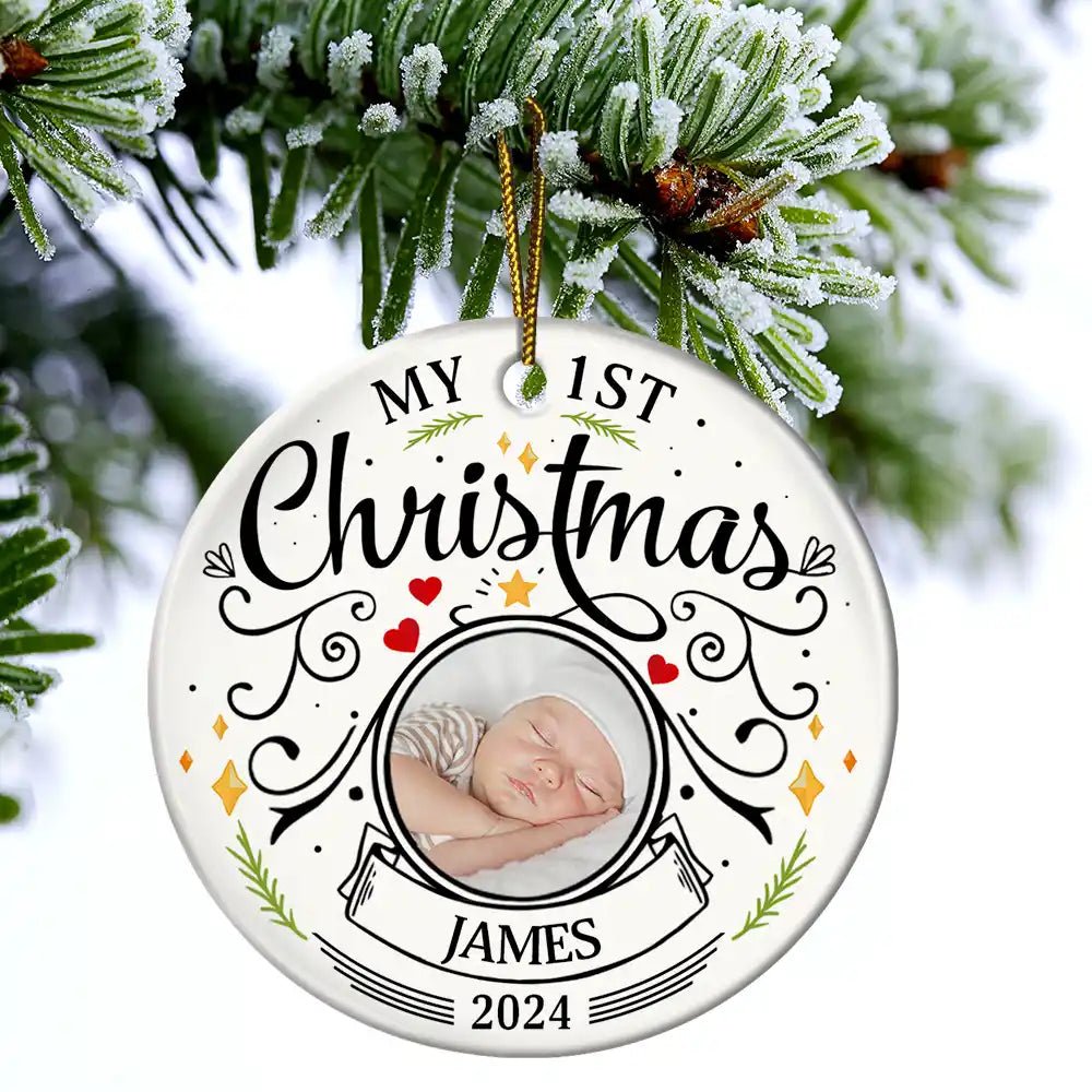 Personalized “My 1st Christmas” Photo Ornament – Baby Keepsake - De Krys
