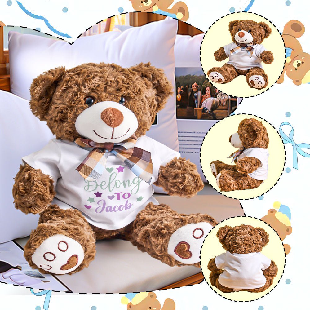Personalized Name Teddy Bear – Custom Plush Gift - De Krys