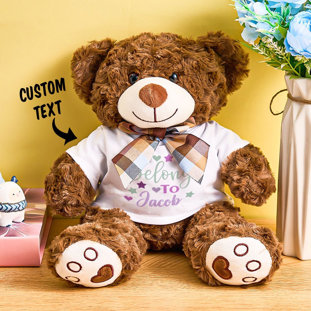 Personalized Teddy Bear Gift with Custom Name Shirt