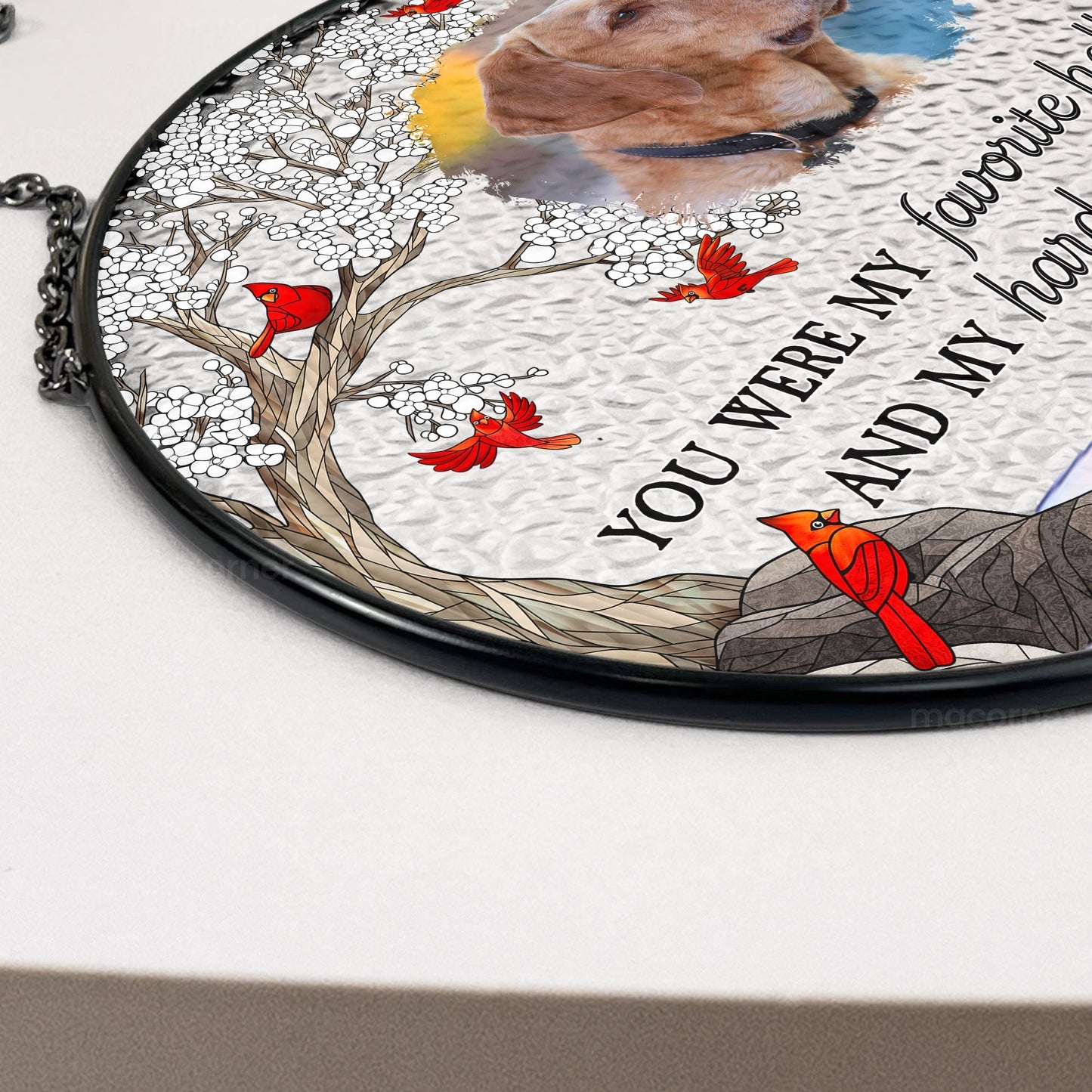 Personalized Pet Memorial Stained Glass Suncatcher - De Krys