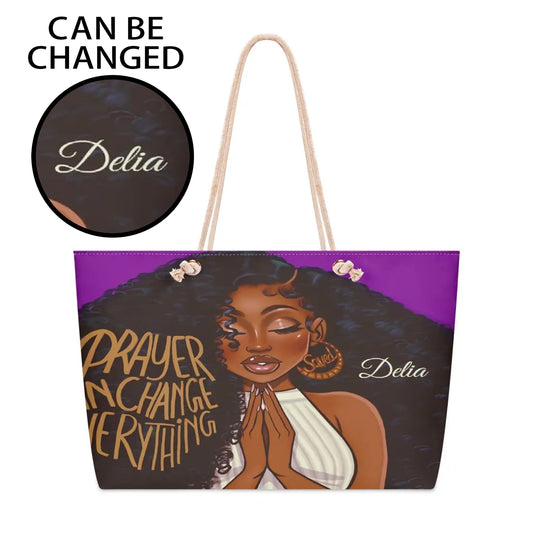 Personalized Prayer Tote Bag • Custom Afrocentric Faith Gift - De Krys