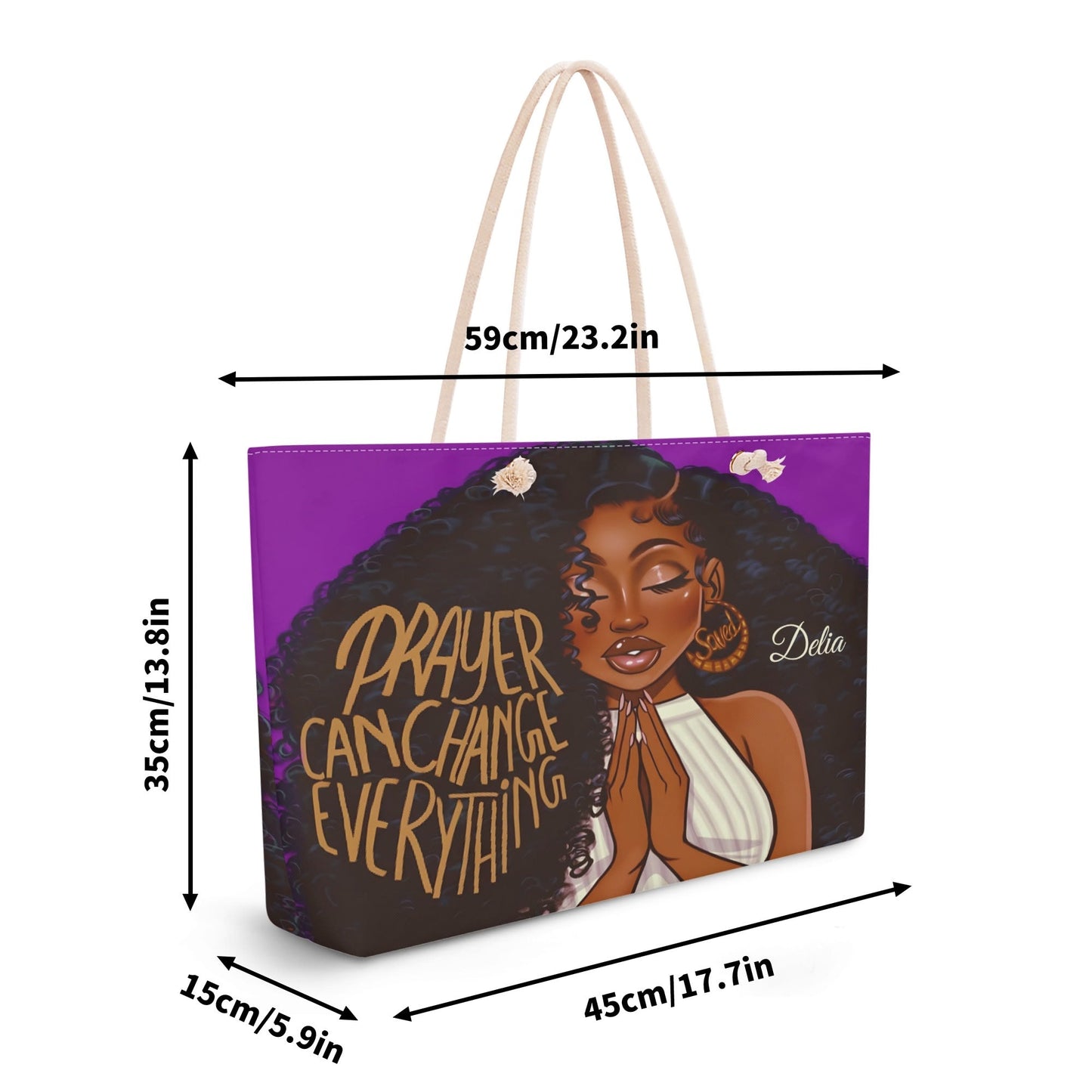 Personalized Prayer Tote Bag • Custom Afrocentric Faith Gift - De Krys