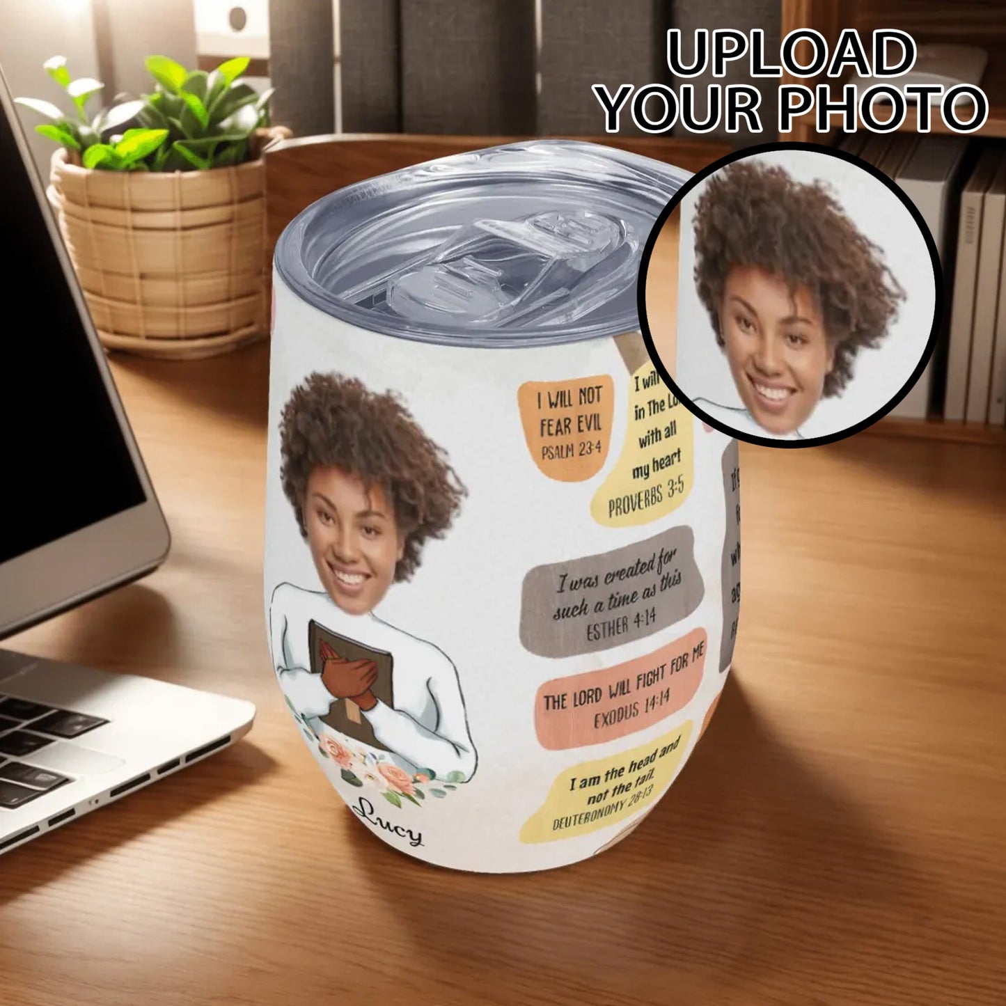 Personalized Scripture Tumbler • Custom Photo Christian Gift - De Krys