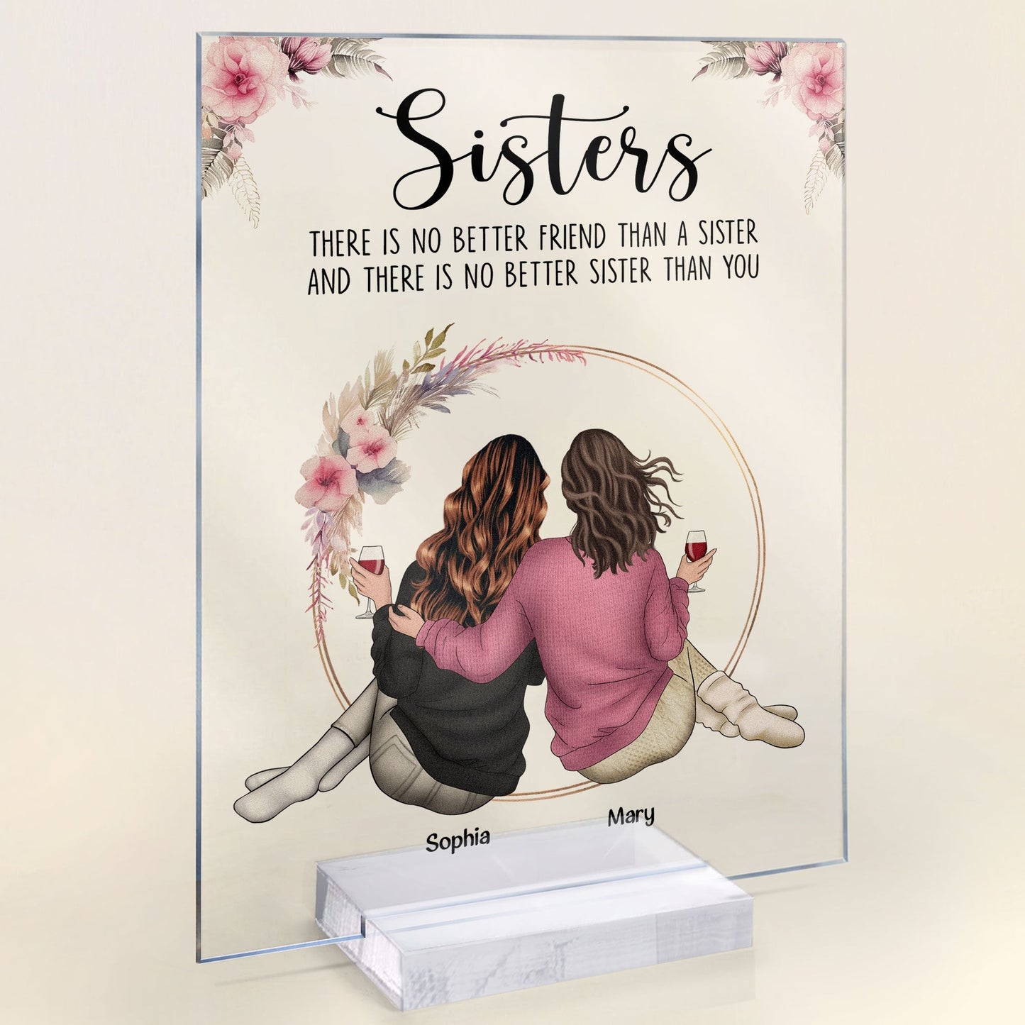 Personalized Sister Acrylic Plaque – “No Better Sister” Keepsake - De Krys