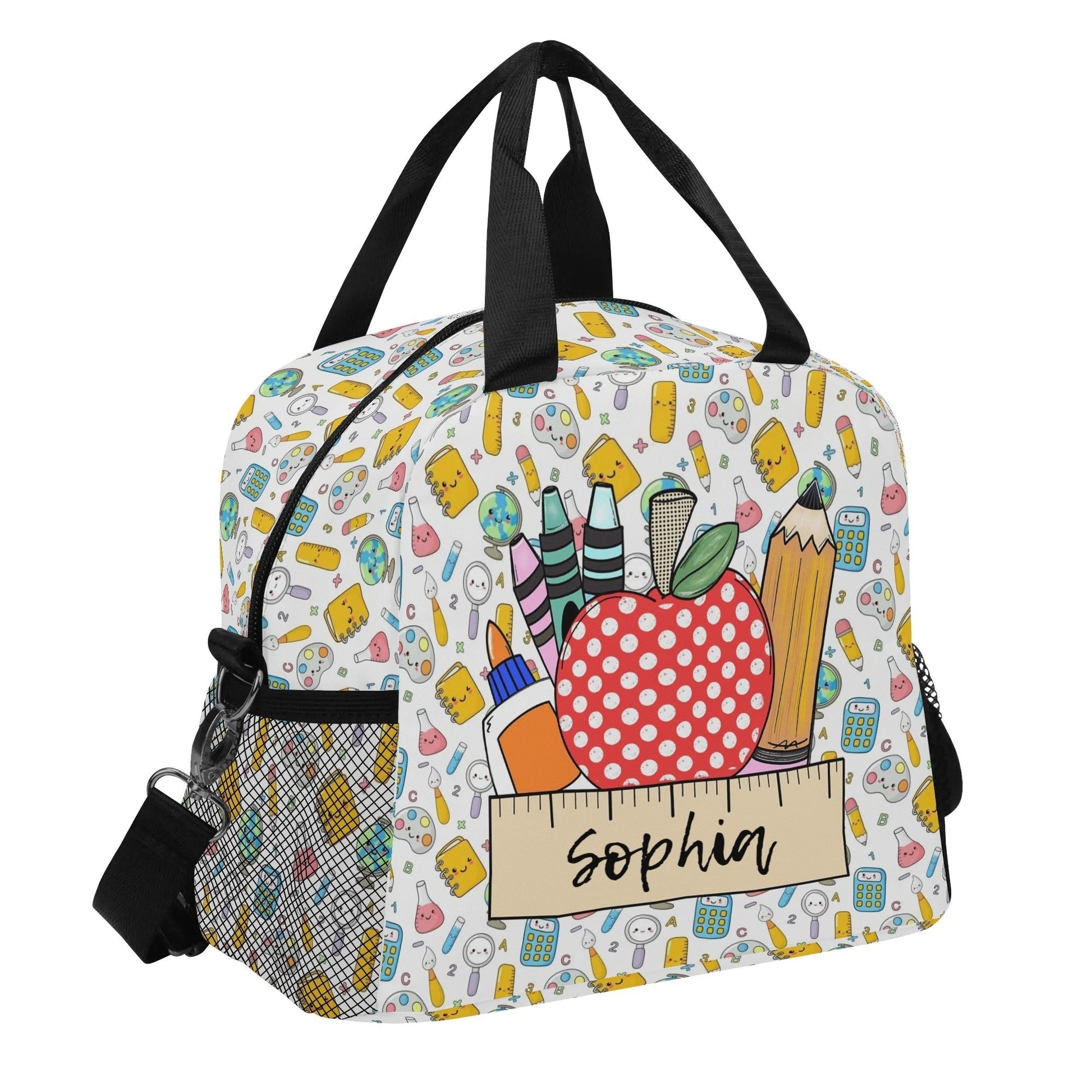 Personalized Teacher Lunch Bag – Custom Name School Supplies Tote - De Krys