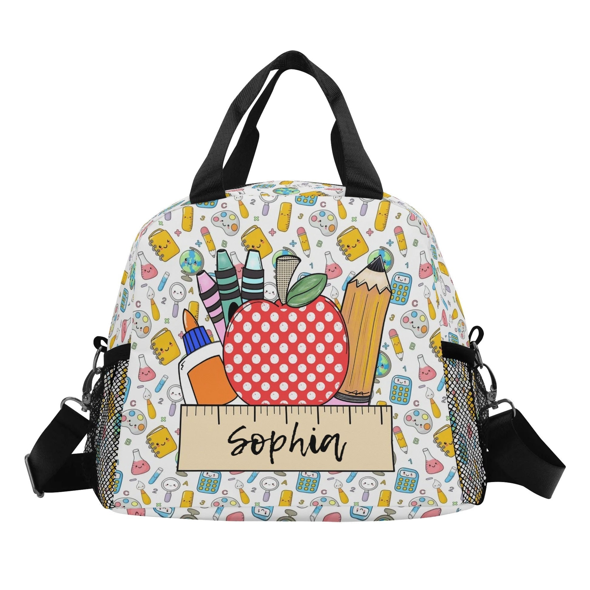 Personalized Teacher Lunch Bag – Custom Name School Supplies Tote - De Krys
