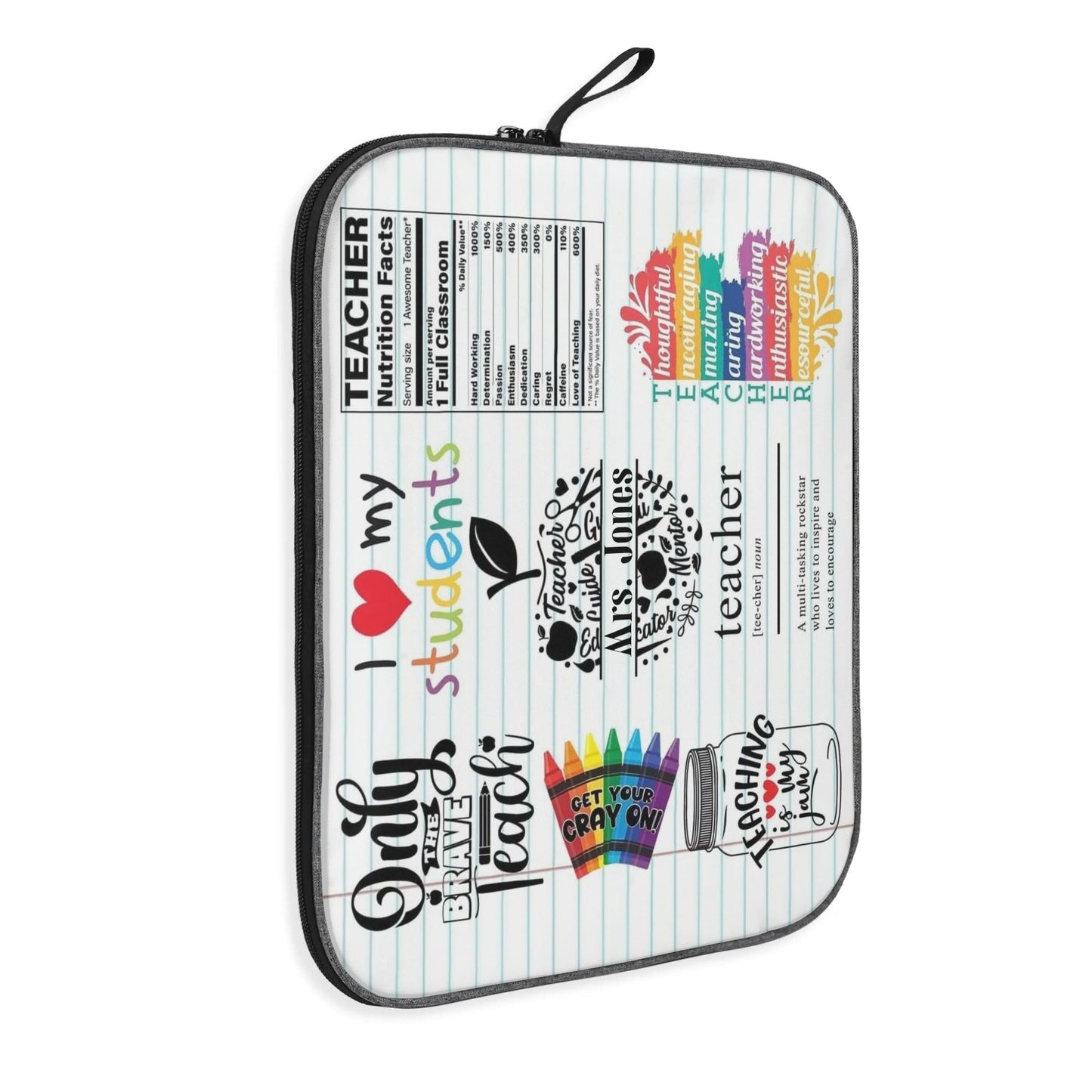 Personalized Teacher Lunch Bag – Custom Name School Supplies Tote - De Krys