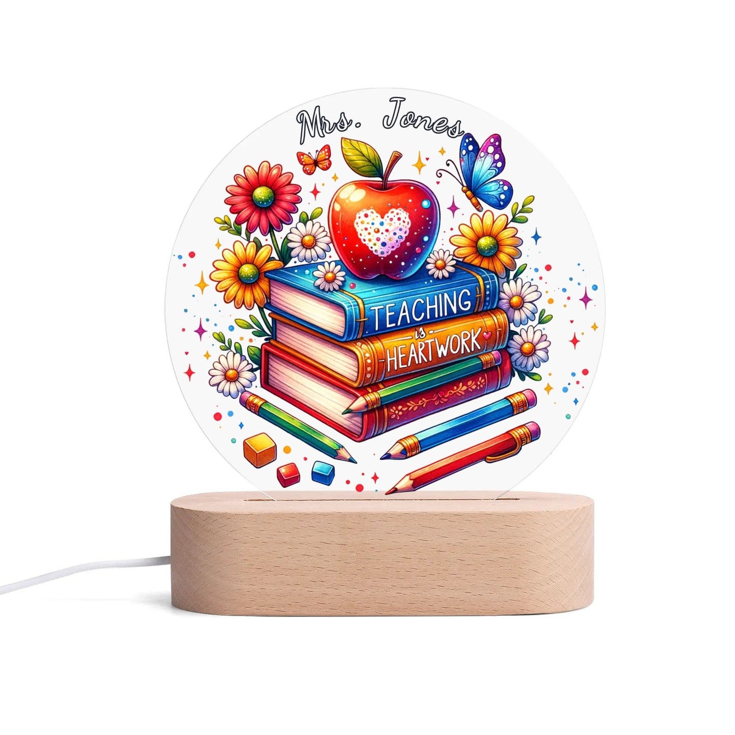 Personalized Teacher Night Light • Custom Name Gift - De Krys