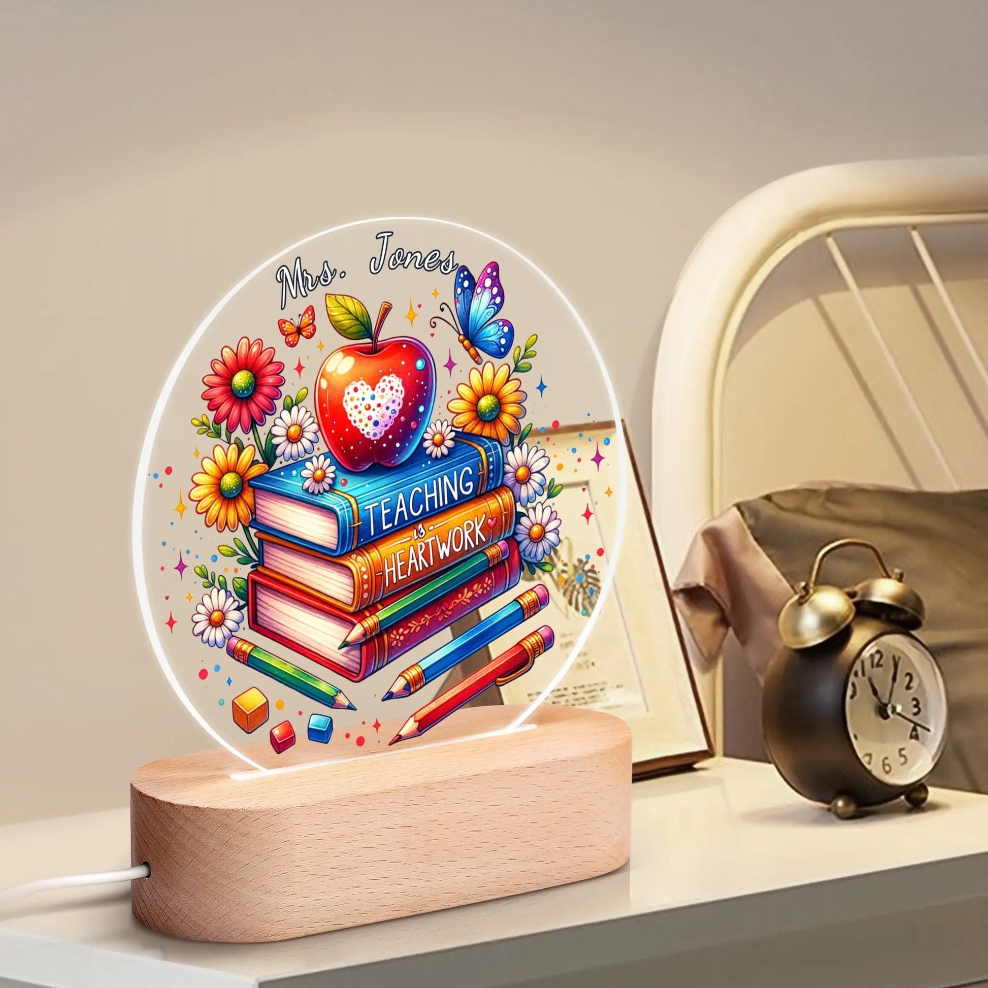 Personalized Teacher Night Light • Custom Name Gift - De Krys