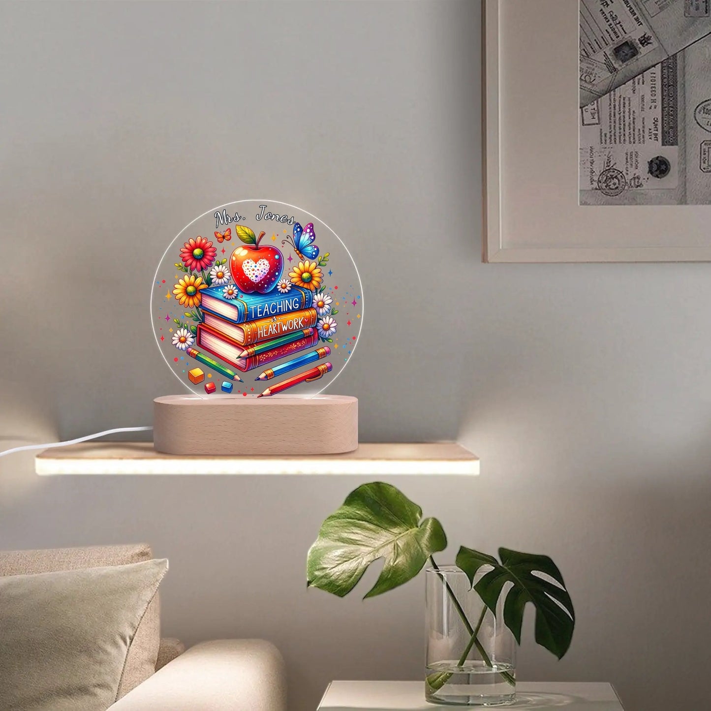 Personalized Teacher Night Light • Custom Name Gift - De Krys