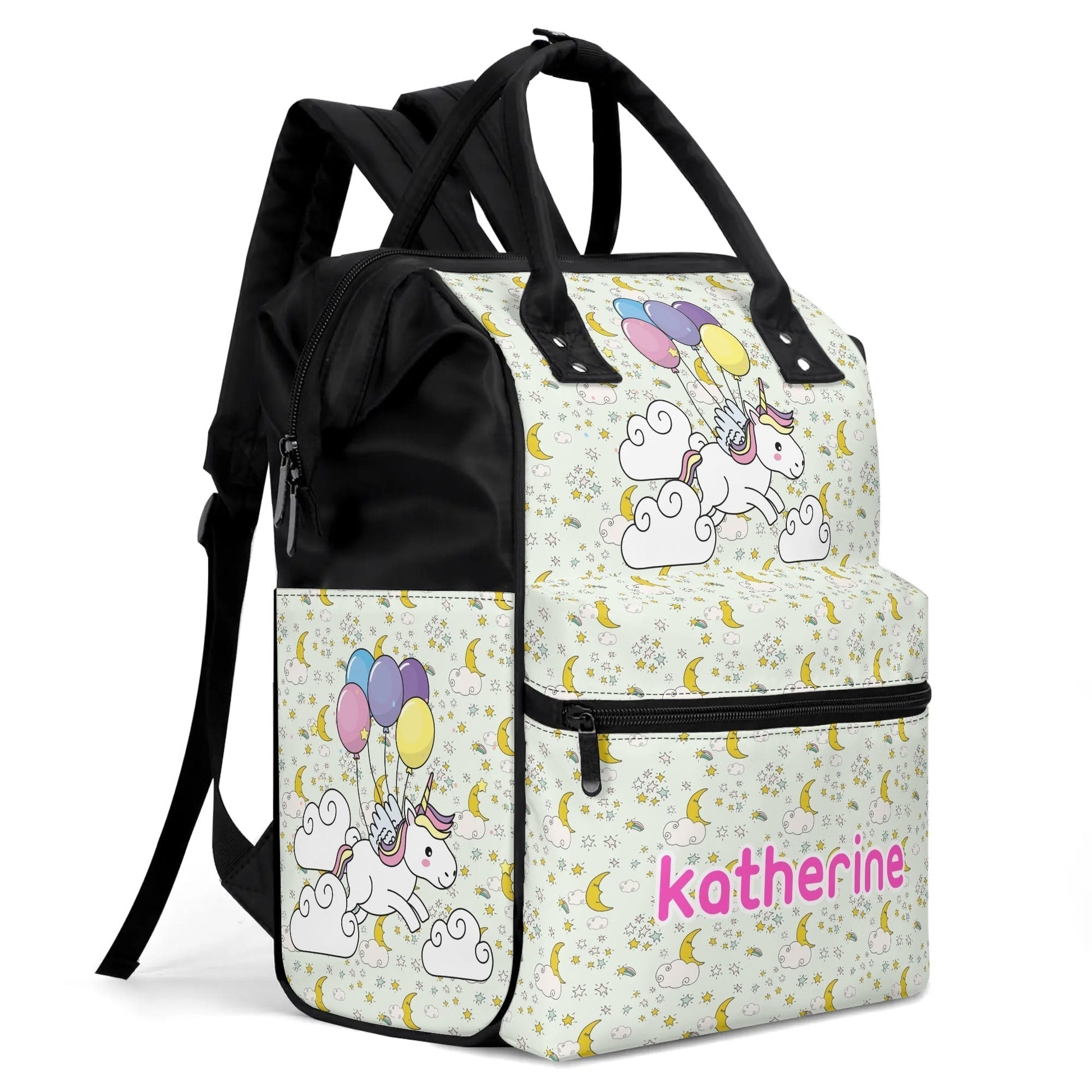 Magical personalized unicorn school backpack with custom name – perfect kids gift for school, travel, or birthdays