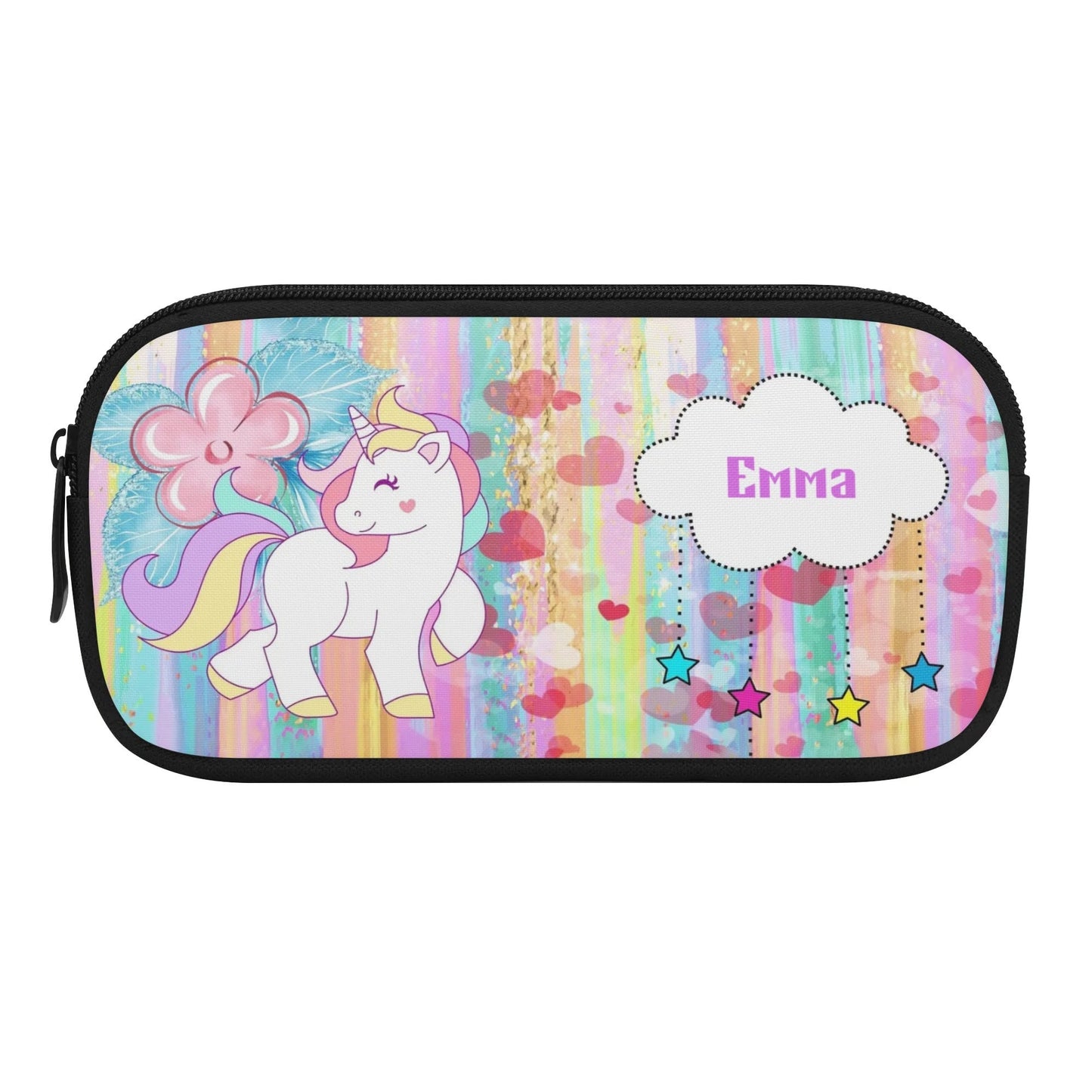 Personalized Unicorn Pencil Case for Kids | Custom Rainbow School Pouch | Name Zip Bag - De Krys