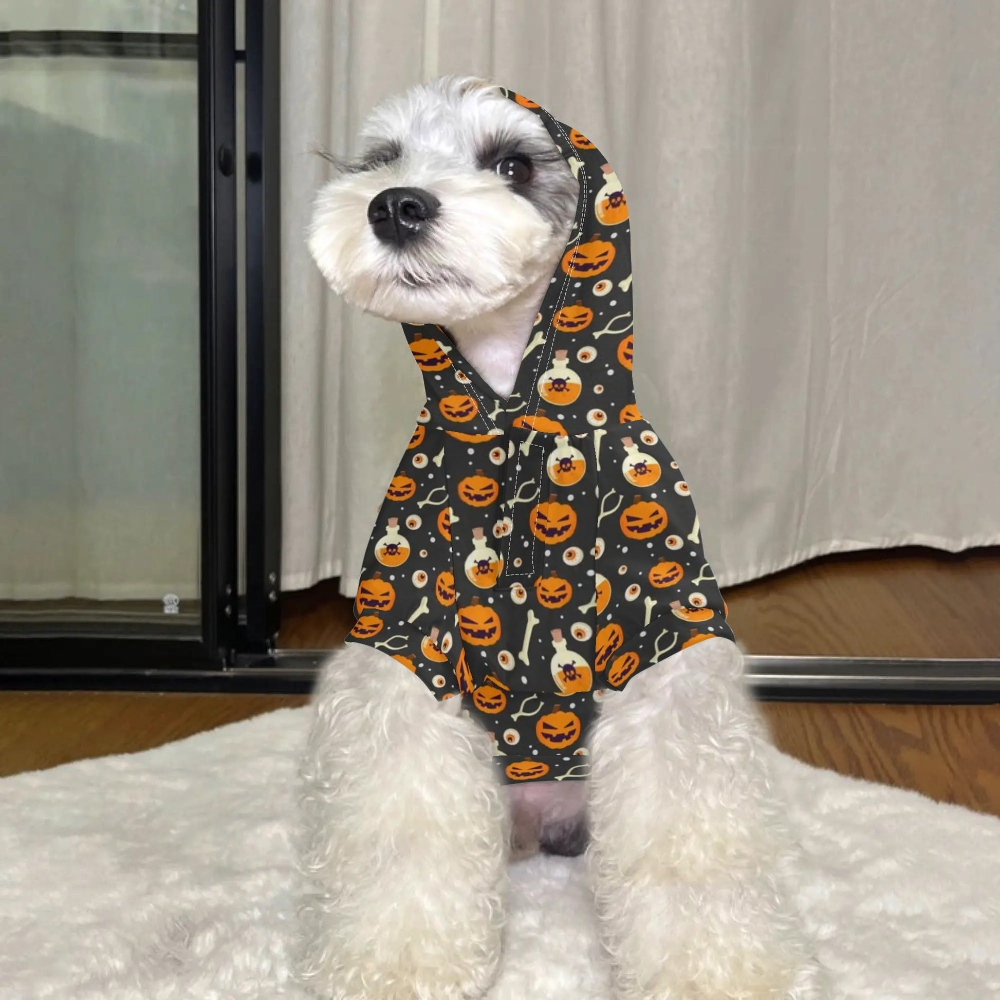 Spooky - Chic Pet Hoodie – Halloween Sweater with Treat Pocket for Cats & Dogs - De Krys