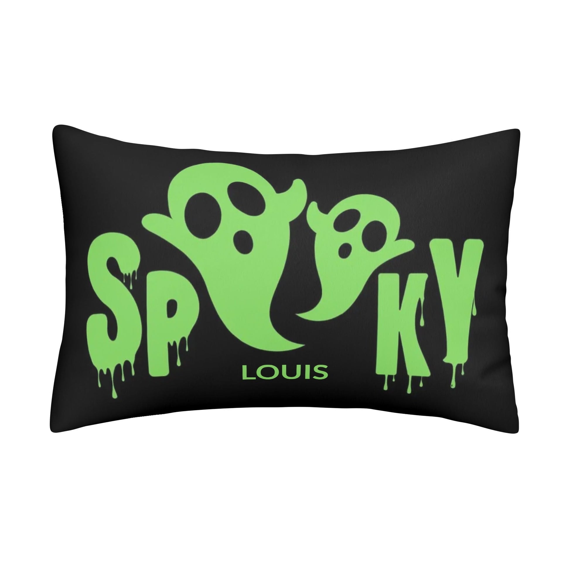 Spooky Halloween Pillow Cover – 30x20" Ghosts, Bats & Witches Decorative Throw - De Krys