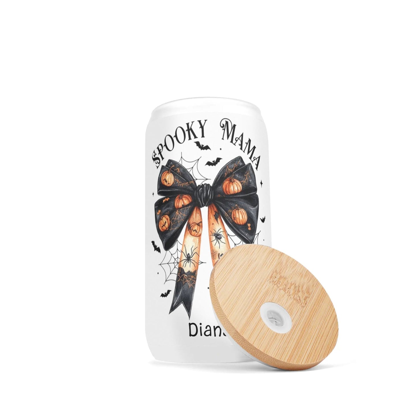 Spooky Mama Halloween Tumbler – Personalized Name | Pumpkin Bow, Spider Webs & Fall Vibes - De Krys