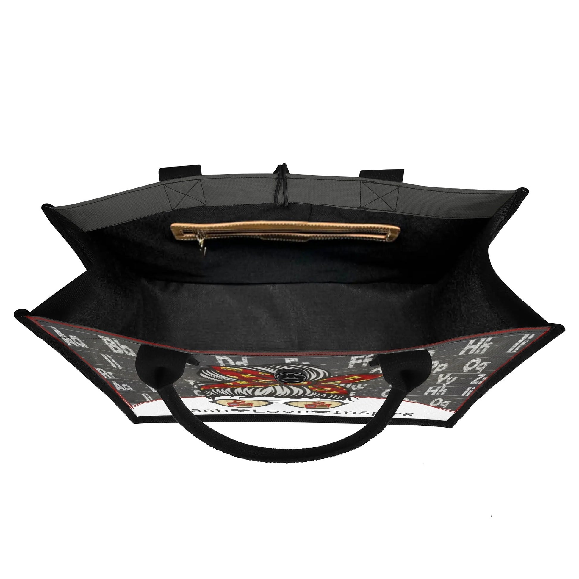 Teach Love Inspire Teacher Tote Bag | Stylish Alphabet Chalkboard Design - De Krys