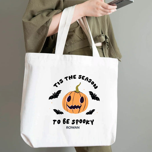 Tis the Season to Be Spooky – Personalized Halloween Pumpkin Tote Bag - De Krys