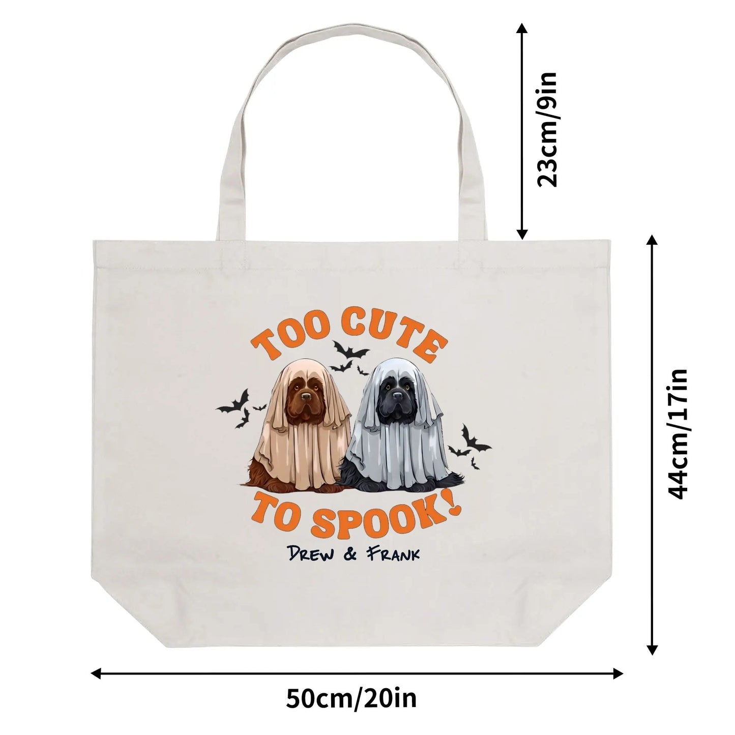 Too Cute to Spook – Personalized Halloween Dog Tote Bag for Pet Lovers - De Krys