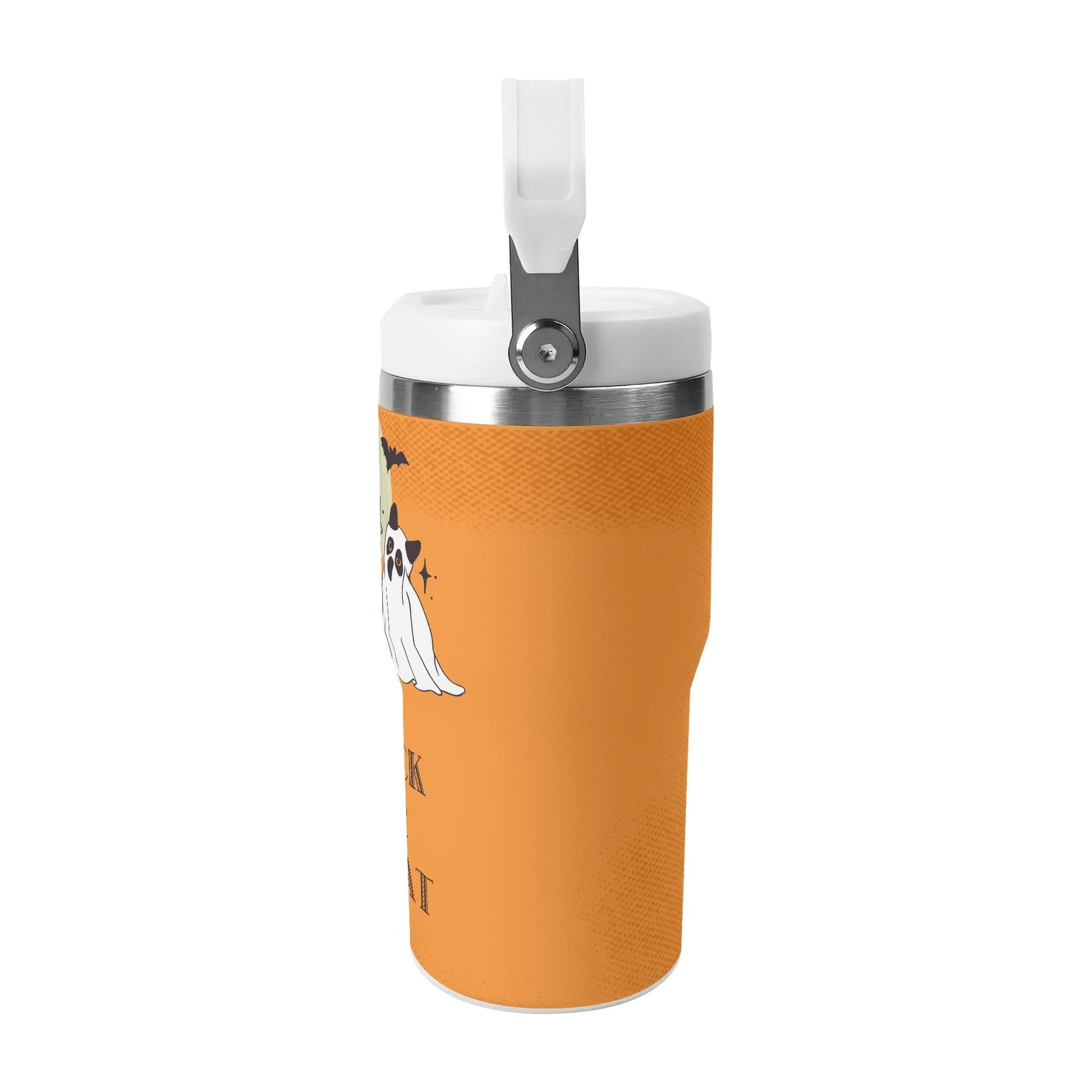 Trick or Treat Halloween Pet Tumbler – Custom 40oz Stainless Steel Travel Mug with Handle & Straw - De Krys