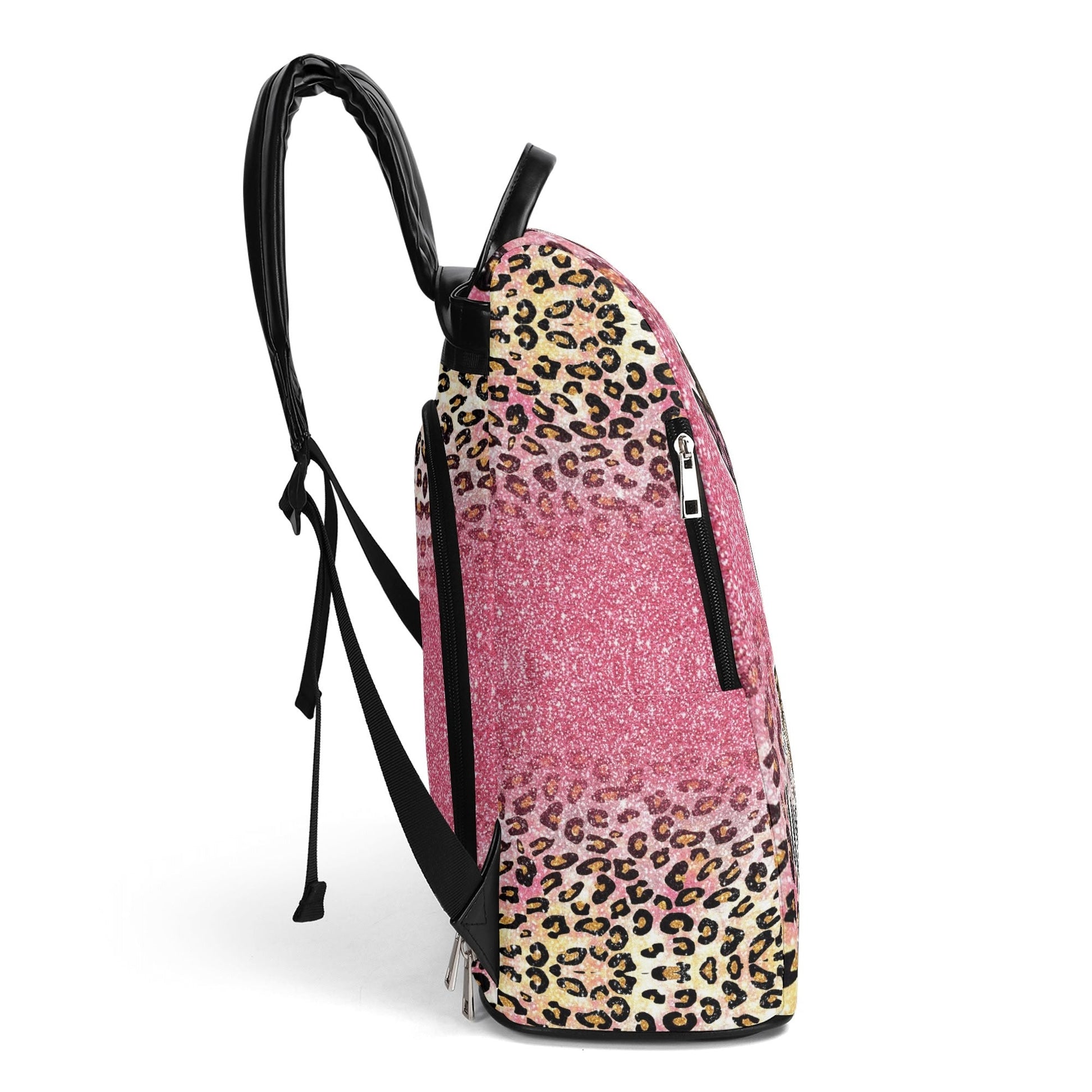 Wake Pray Slay Personalized Backpack ๐ Custom Name Glitter Leopard Bag - De Krys