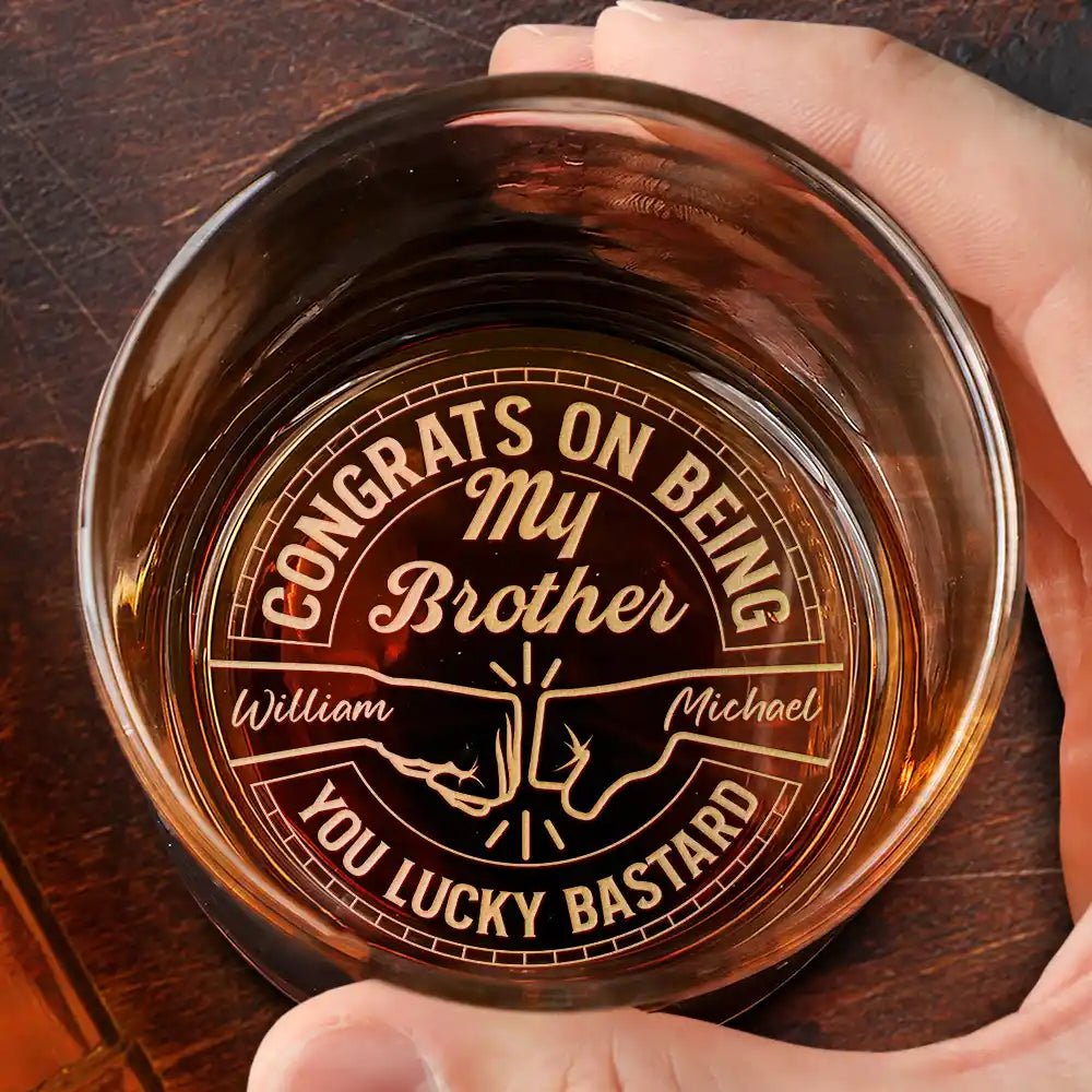 “You Lucky Man” Engraved Glass – Personalized Whiskey Gift for Him - De Krys