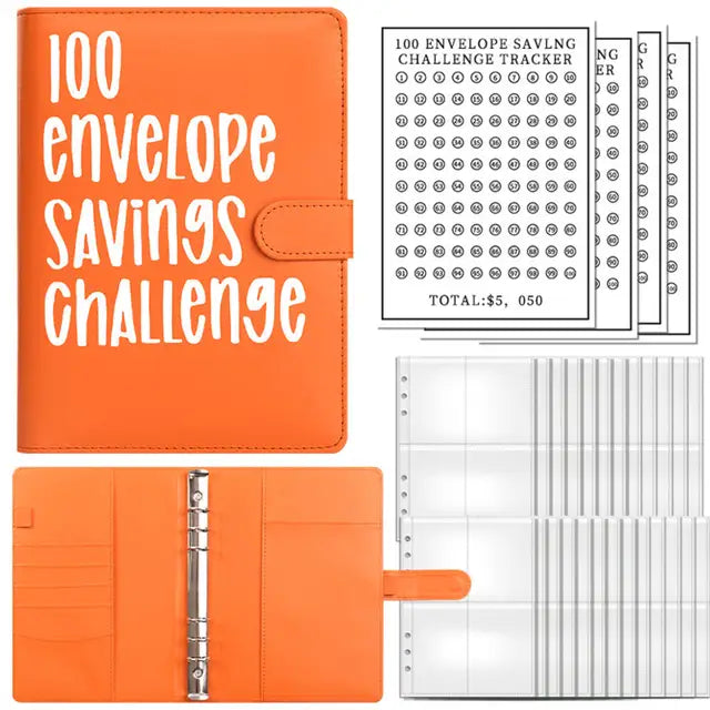 100 Envelopes Money Saving Challenge Budget Binder Password Lock Money Saver for Cash Cost Expense Organizer Notebook Binder