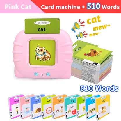 Montessori Education Flash Cards Machine Early Educational Learning English Electronic Audio Book Toy for Children Birthday Gift