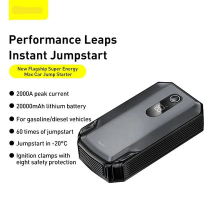 20000Mah Jump Starter Power Bank 2000A 12V Portable Car Battery Starter Emergency AUTO Booster Starting Device Jump Start
