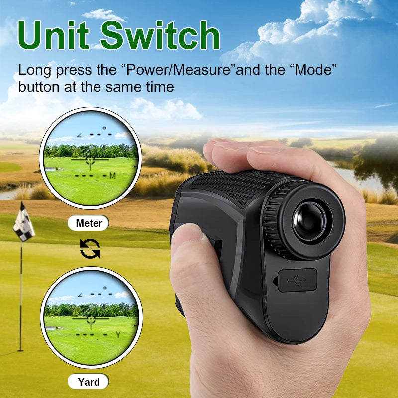 MESTEK Pro Golf Laser Rangefinder 1200m – Precision Distance Meter with USB Charging for Golf, Hunting, and Outdoor Sports