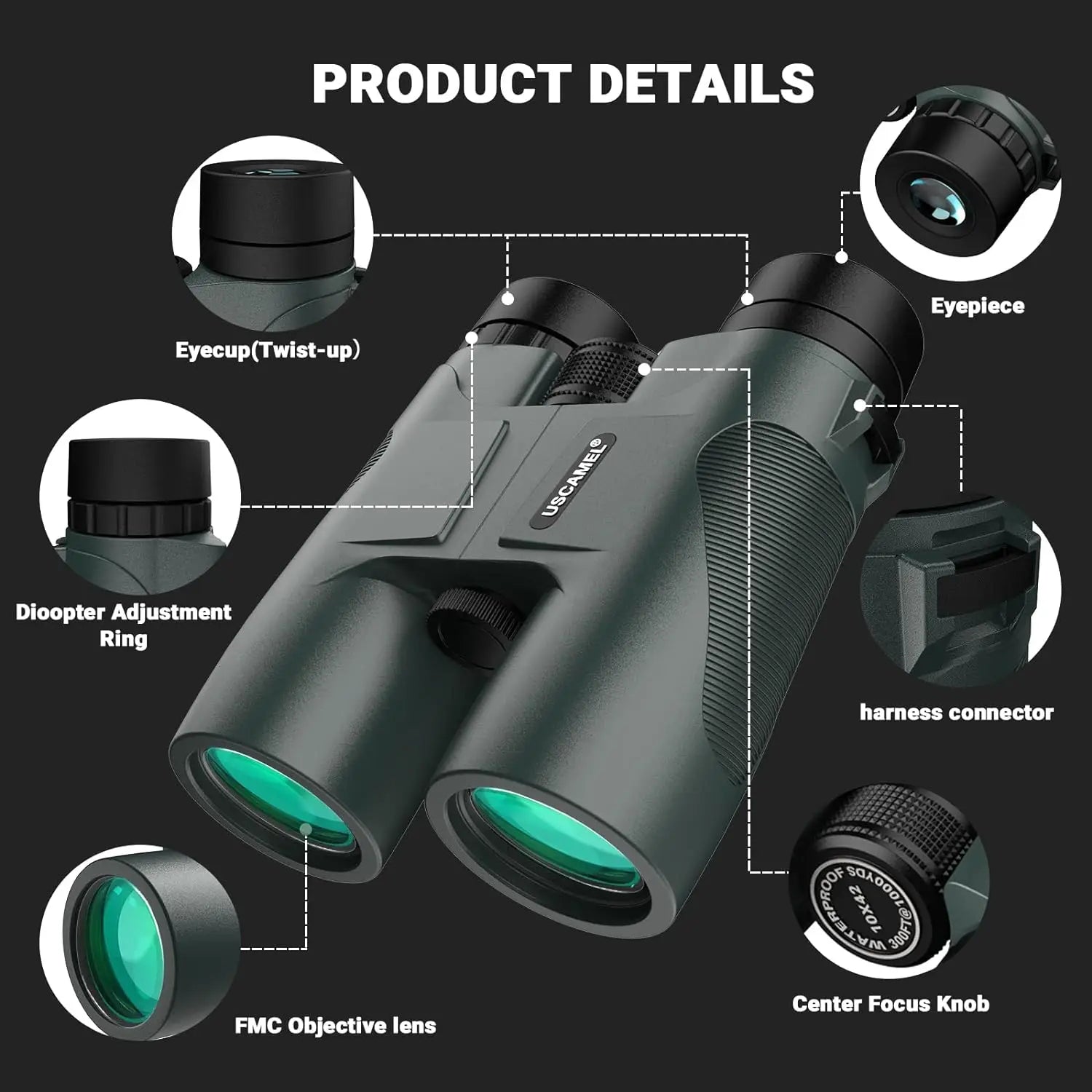 USCamel 10x42 Waterproof HD Binoculars