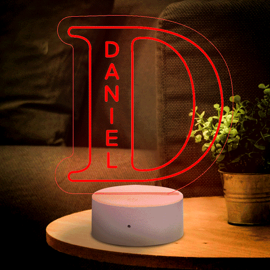 Personalized Initial LED Night Light – Custom Name Lamp