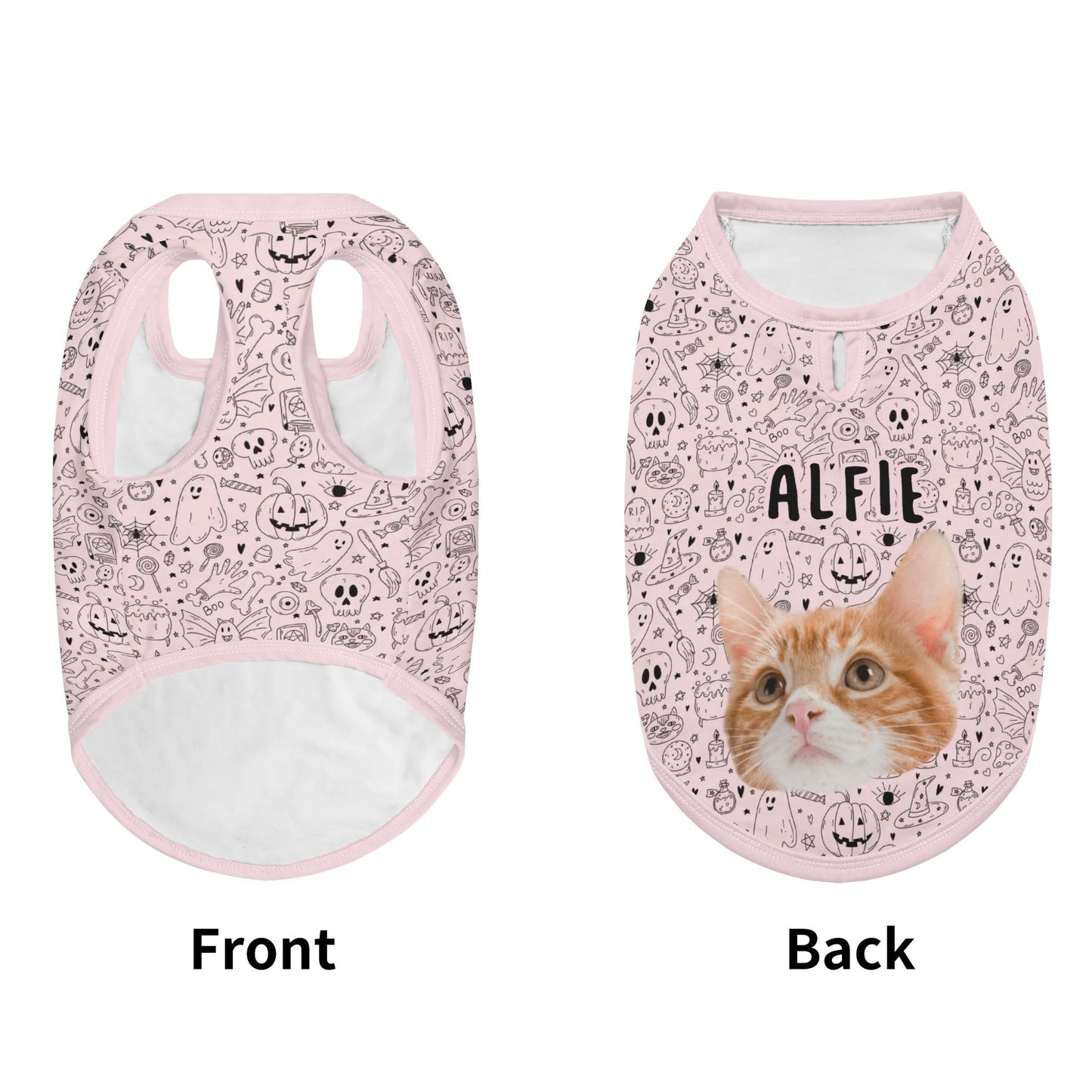 Adorable Halloween Pet Shirt – Lightweight Outfit for Dogs & Cats with Spooky Prints - De Krys