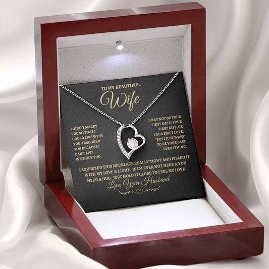To My Beautiful Wife | Forever Love Necklace -BG