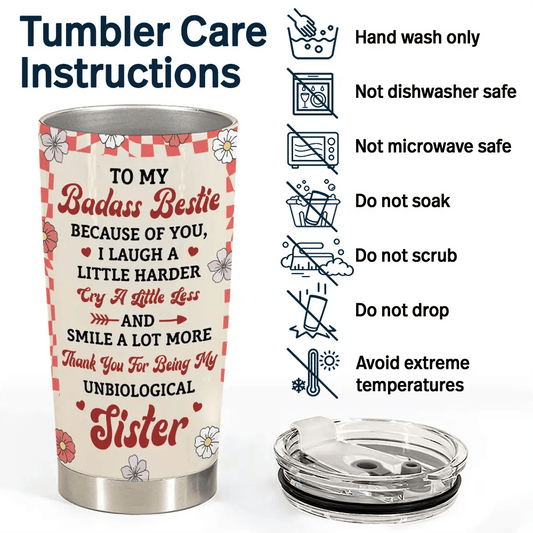 Lifestyle personalized tumbler for best friends, unbiological sisters, sentimental gift