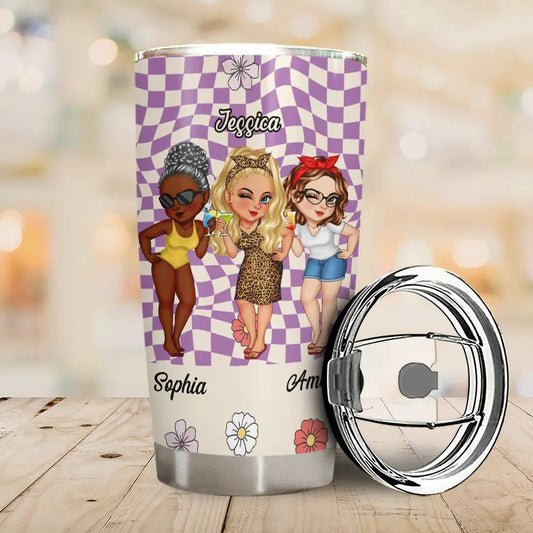 Best Friend Tumbler – “Because of You I Laugh Harder” Personalized 40oz Cup - De Krys