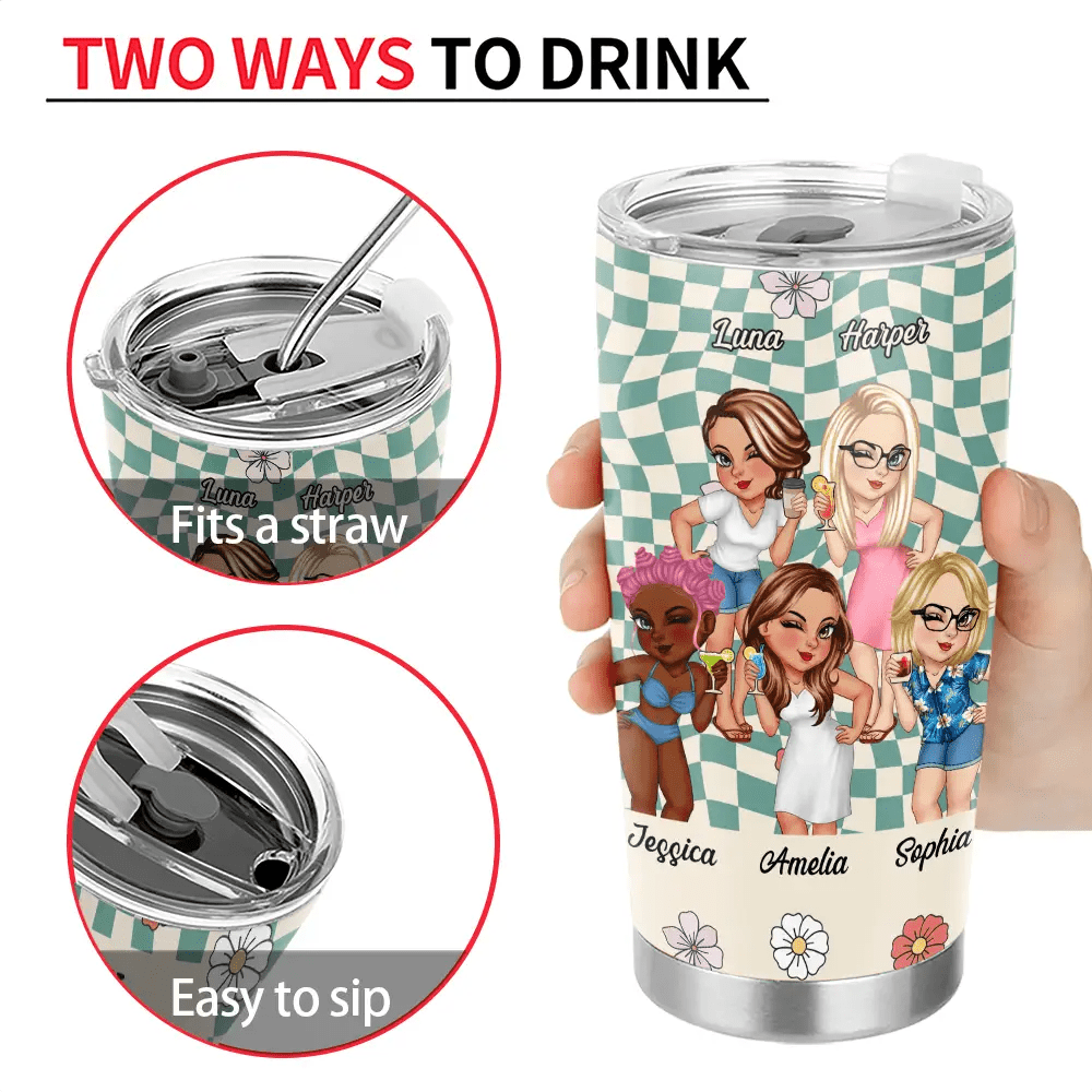 Best Friend Tumbler – “Because of You I Laugh Harder” Personalized 40oz Cup - De Krys