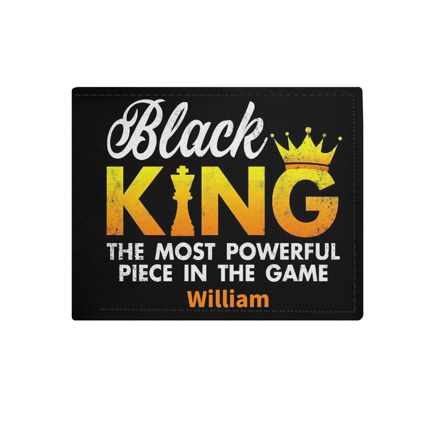 Black King Personalized Wallet – Empowering Custom Gift for Black Men | The Most Powerful Piece in the Game - De Krys
