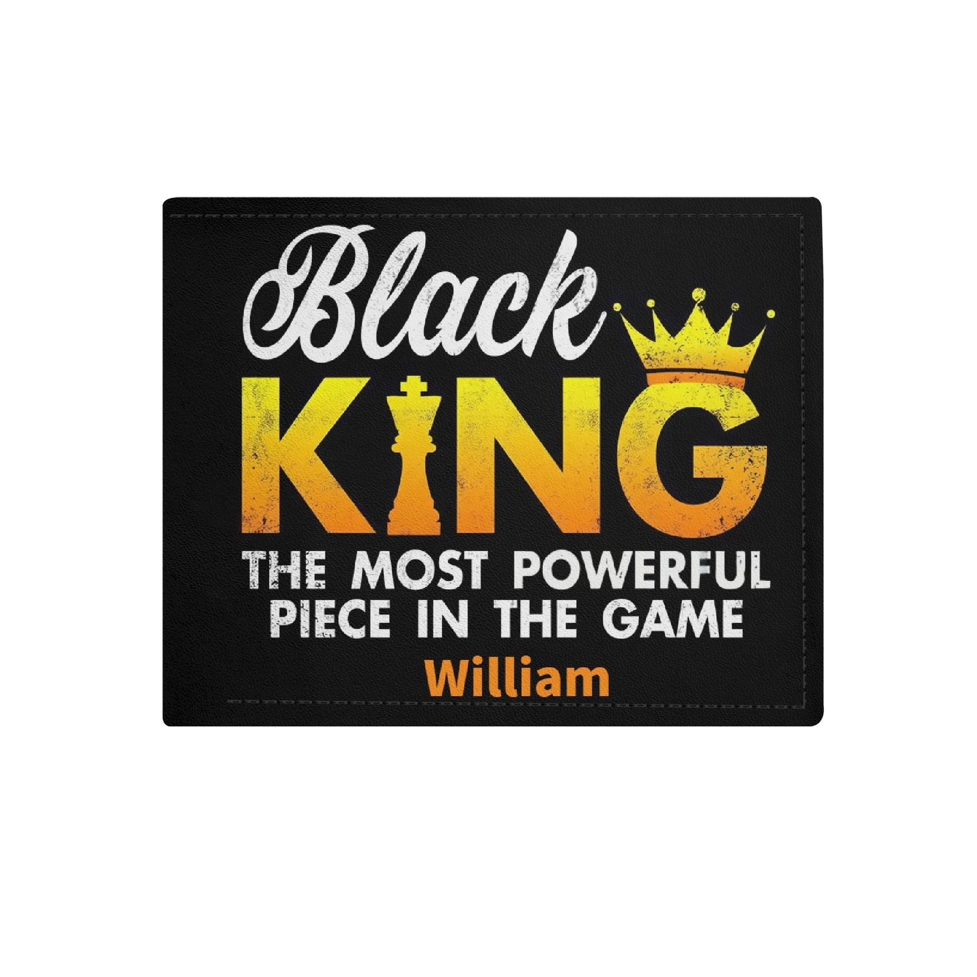 Black King Personalized Wallet – Empowering Custom Gift for Black Men | The Most Powerful Piece in the Game - De Krys