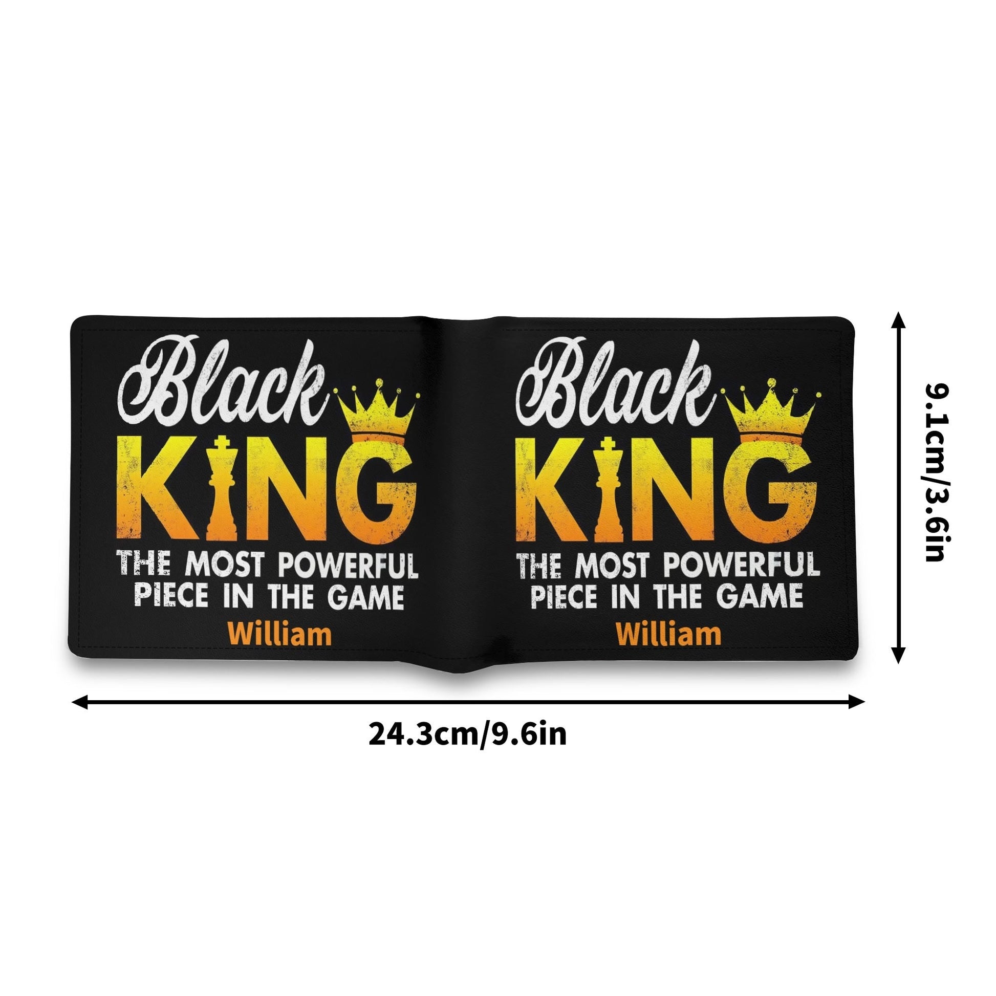 Black King Personalized Wallet – Empowering Custom Gift for Black Men | The Most Powerful Piece in the Game - De Krys