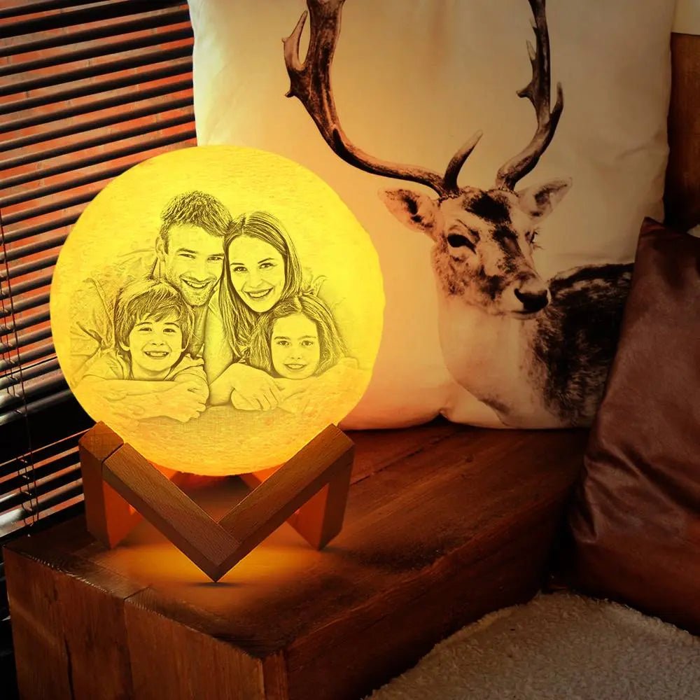 Custom 3D Moon Photo Lamp – Personalized Memory Globe - De Krys