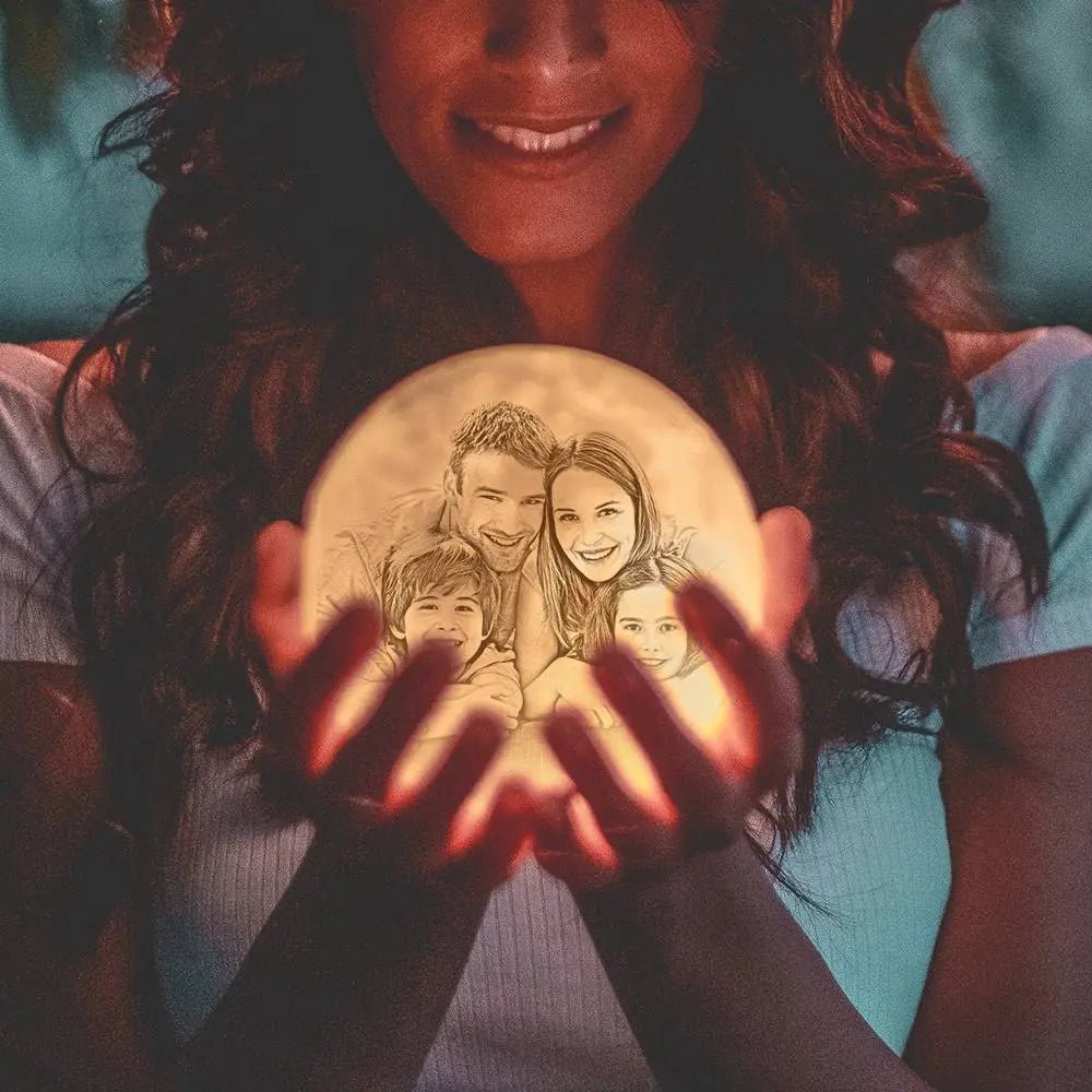 Custom 3D Moon Photo Lamp – Personalized Memory Globe - De Krys