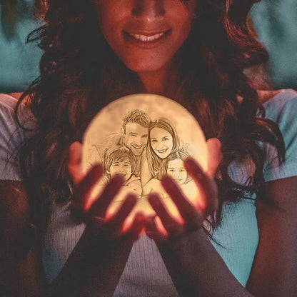 Custom 3D Moon Photo Lamp – Personalized Memory Globe - De Krys