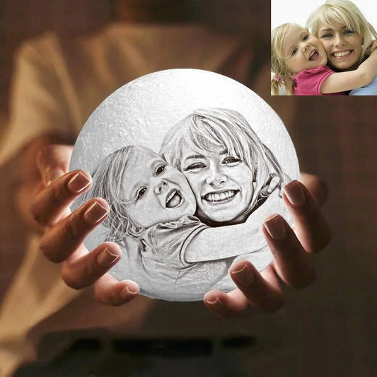Custom 3D Moon Photo Lamp – Personalized Memory Globe - De Krys