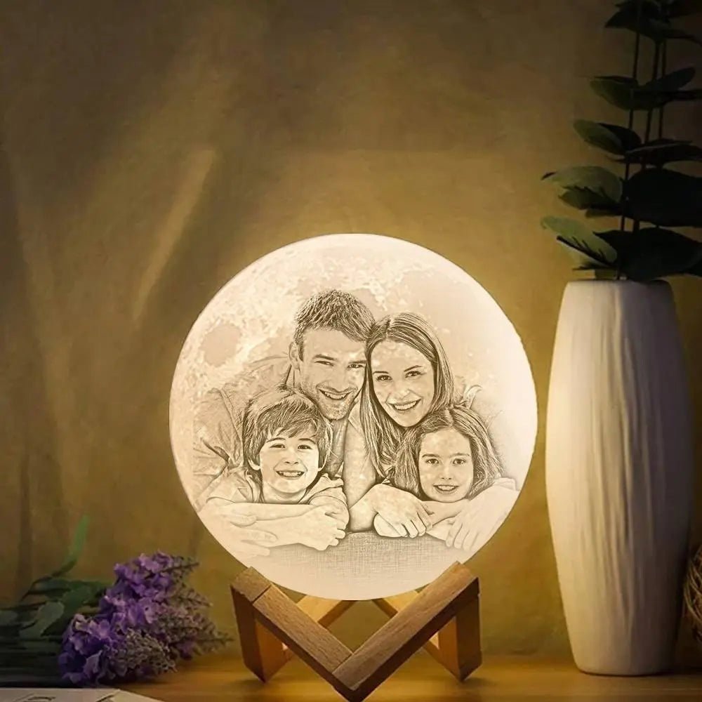 Custom 3D Moon Photo Lamp – Personalized Memory Globe - De Krys