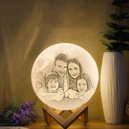 Custom 3D Moon Photo Lamp – Personalized Memory Globe - De Krys