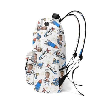 Custom Astronaut Kids Backpack – Space Themed Bag with Child’s Face - De Krys